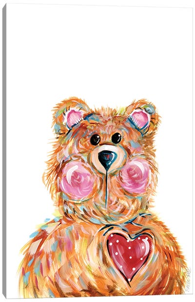 Sugar Bear Canvas Art Print - Polka Dot Patterns
