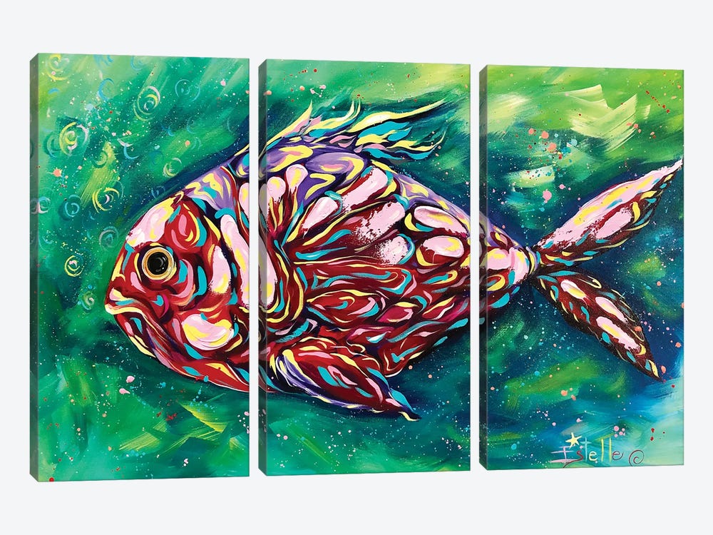 The Big Fish by Estelle Grengs 3-piece Canvas Art Print