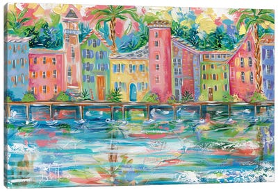 Dock City Canvas Art Print - Coastal Village & Town Art