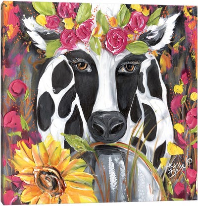 Fashion Cow Canvas Art Print - Estelle Grengs