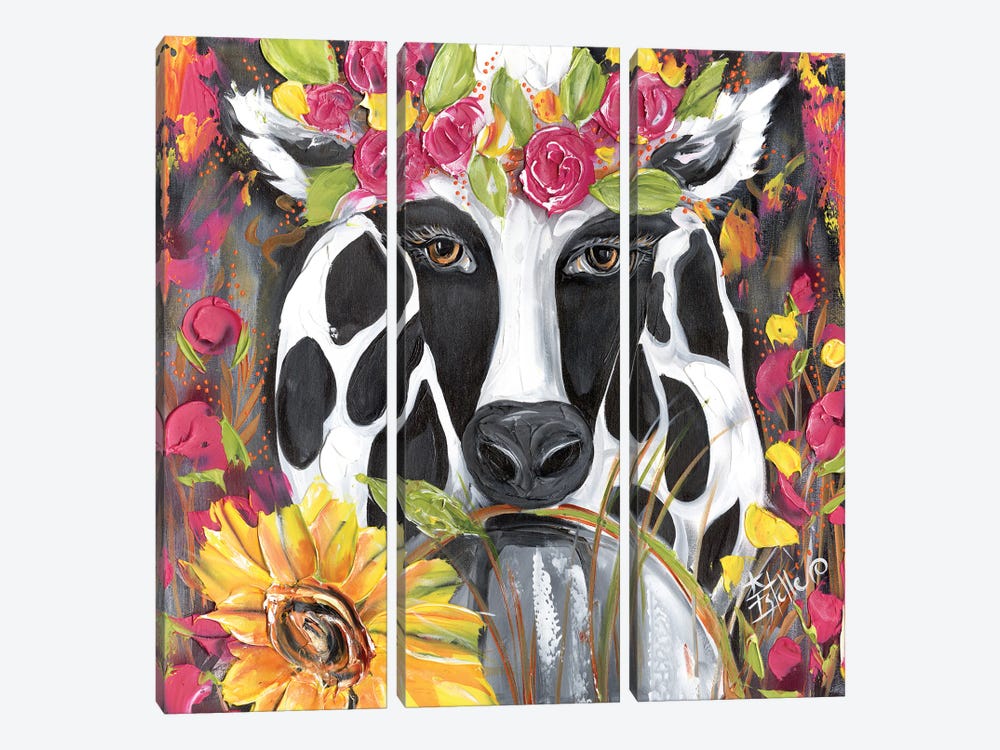 Fashion Cow by Estelle Grengs 3-piece Canvas Wall Art
