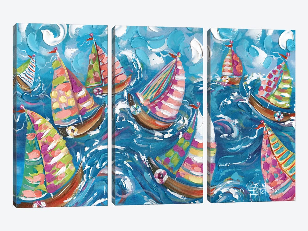 Great Wind by Estelle Grengs 3-piece Canvas Print