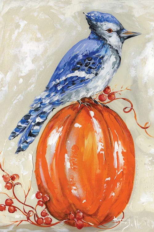 Bluejay On Pumpkin