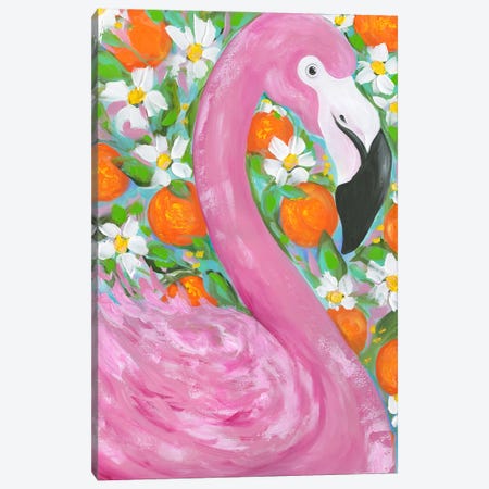 Orange Grove Flamingo Canvas Print #ESG154} by Estelle Grengs Canvas Artwork
