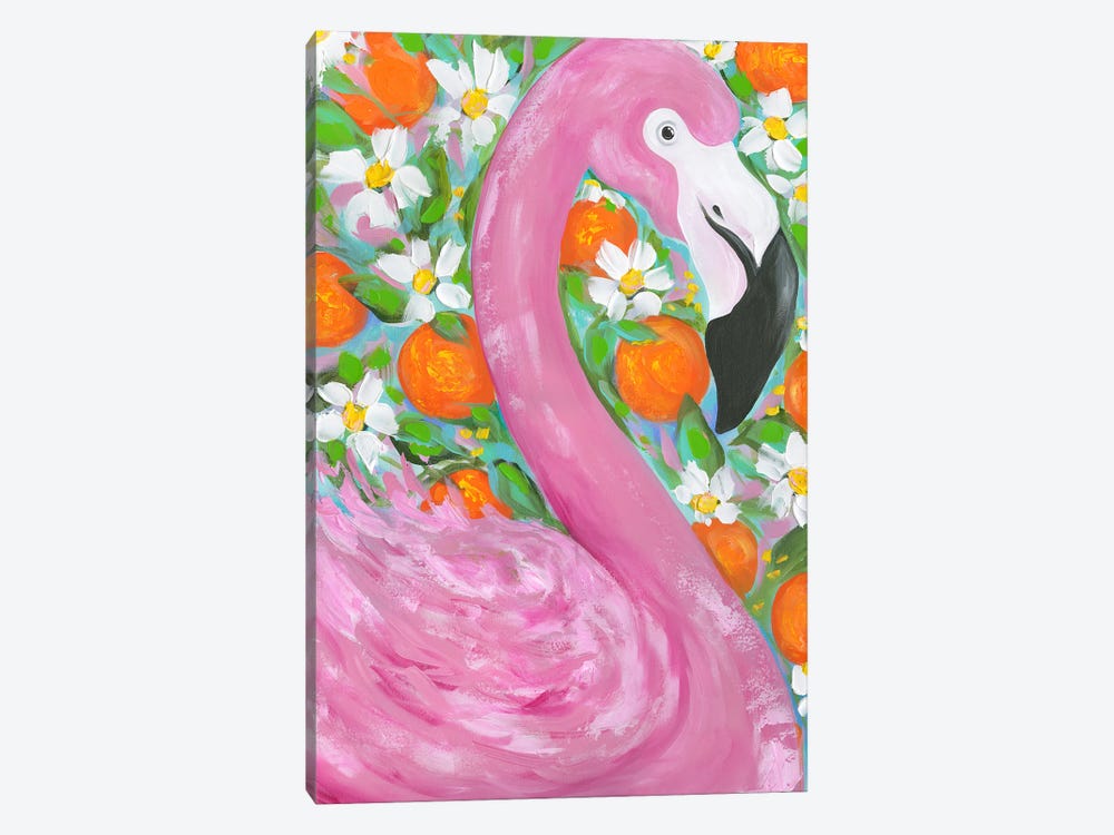 Orange Grove Flamingo by Estelle Grengs 1-piece Canvas Print