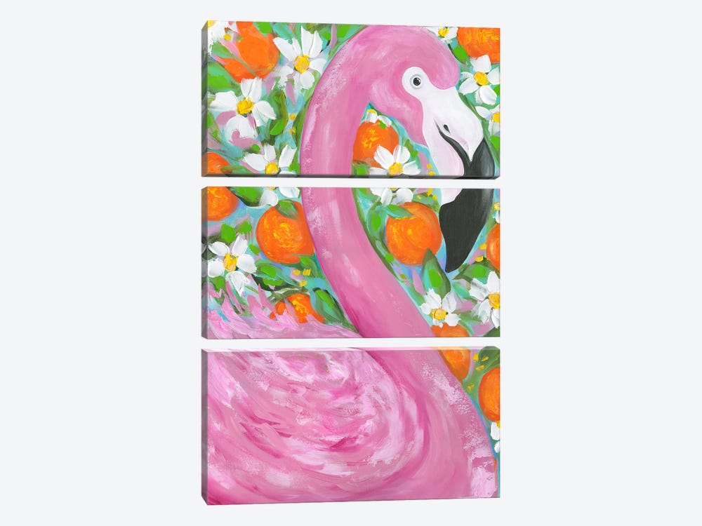 Orange Grove Flamingo by Estelle Grengs 3-piece Art Print