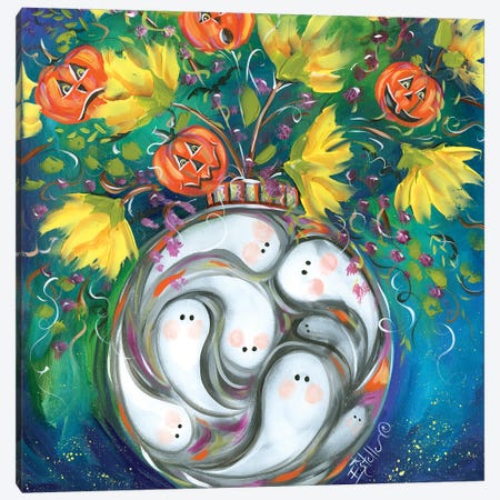 Ghost Bowl Pumpkin Floral Canvas Print #ESG158} by Estelle Grengs Art Print