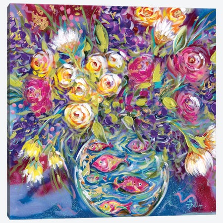 Fish Bowl Bouquet Canvas Print #ESG159} by Estelle Grengs Canvas Art Print