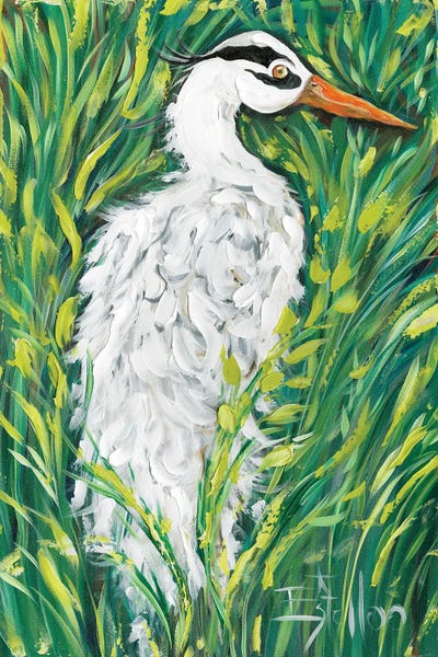 Egrets: Fluffy White Egret by Estelle Grengs