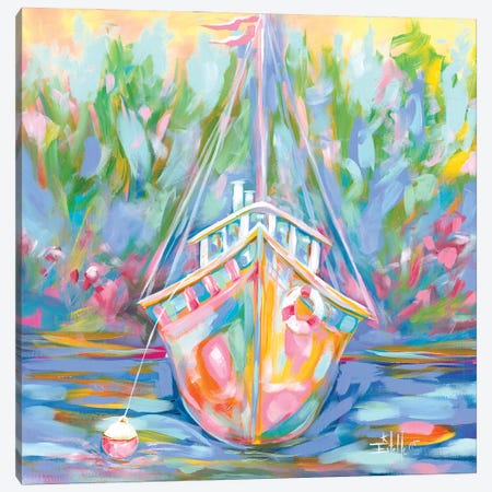 A Boat In Waiting Canvas Print #ESG163} by Estelle Grengs Canvas Wall Art