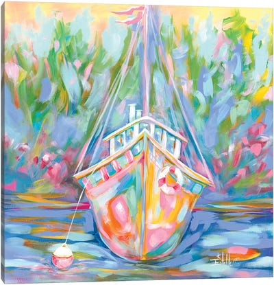 A Boat In Waiting Canvas Art Print - Estelle Grengs