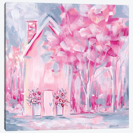 Lil Pink House Canvas Print #ESG176} by Estelle Grengs Canvas Wall Art
