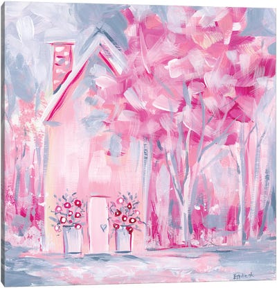 Lil Pink House Canvas Art Print - Estelle Grengs