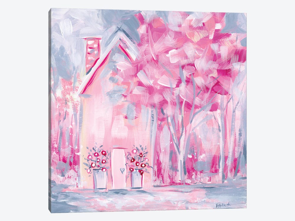 Lil Pink House by Estelle Grengs 1-piece Art Print