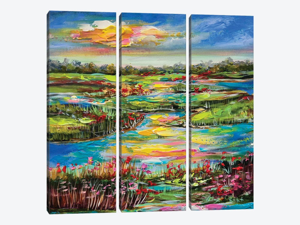 Marsh Meadow by Estelle Grengs 3-piece Canvas Art Print