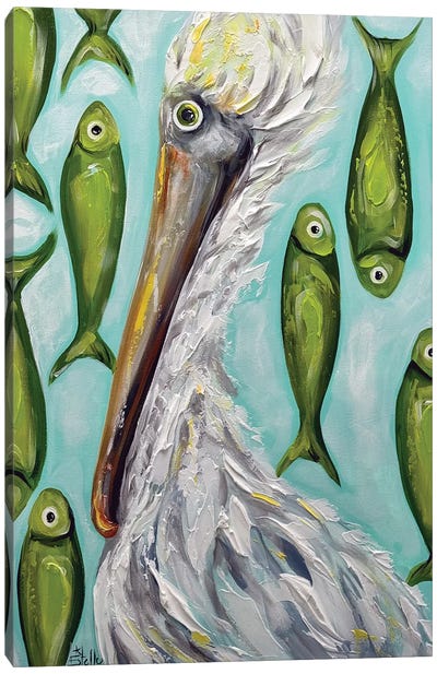 Pelican Snacks Canvas Art Print - Estelle Grengs