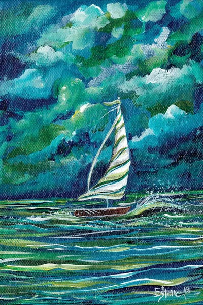 Sailboat by Estelle Grengs metal wall art