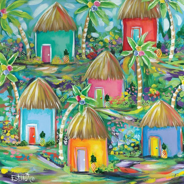 Tropical Living Room: Colorful Beach Villas by Estelle Grengs