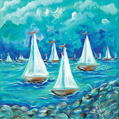 Sailing by Estelle Grengs metal wall art