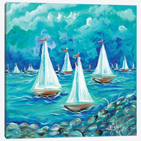 Sailing Canvas Print #ESG22} by Estelle Grengs Art Print