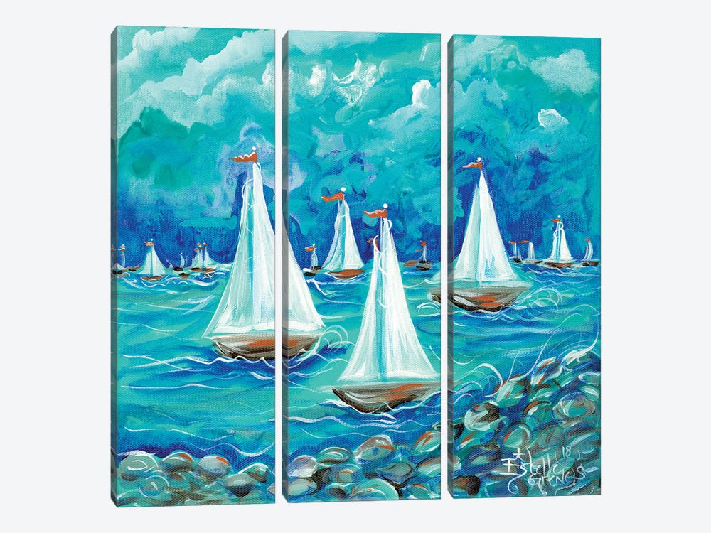 Sailing by Estelle Grengs 3-piece Canvas Print