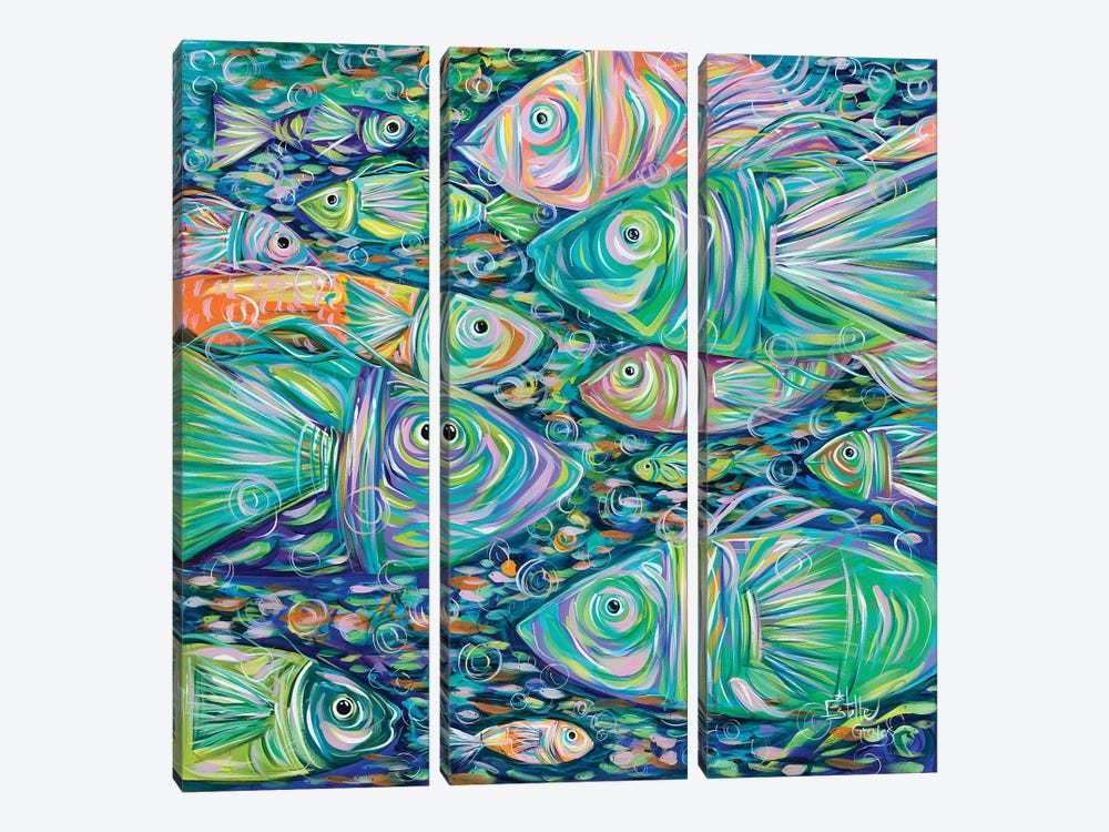 School of Fish by Estelle Grengs 3-piece Canvas Artwork