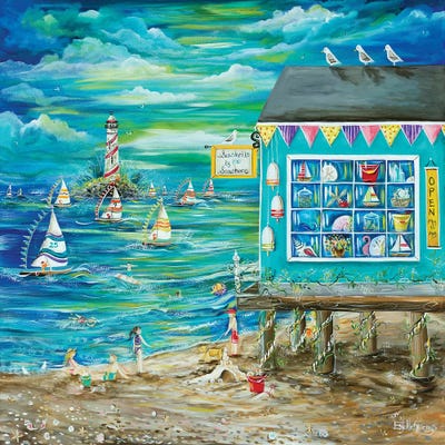 Seashell By The Seashore by Estelle Grengs metal wall art