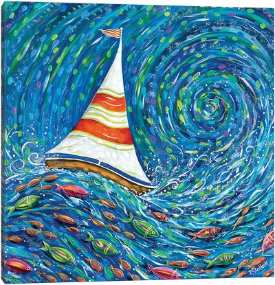 Set Sail Canvas Art Print - Kids Nautical Art
