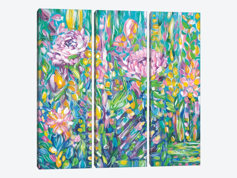 Field Of Flowers by Estelle Grengs 3-piece Canvas Print