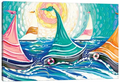 Sailing II Canvas Art Print - Kids Nautical Art