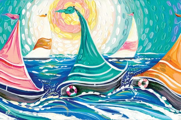 Kids Nautical Art: Sailing II by Estelle Grengs