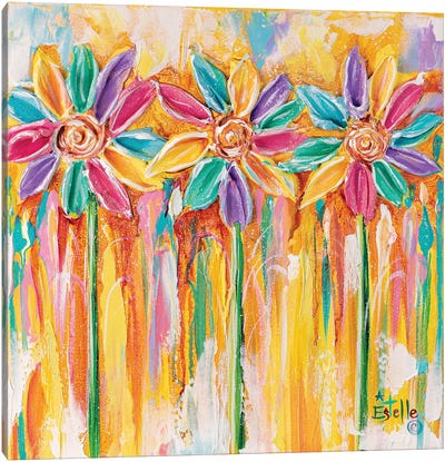 Pinwheel Flowers Canvas Art Print - Estelle Grengs