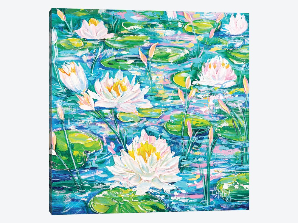 Water Lilies Afloat by Estelle Grengs 1-piece Canvas Wall Art