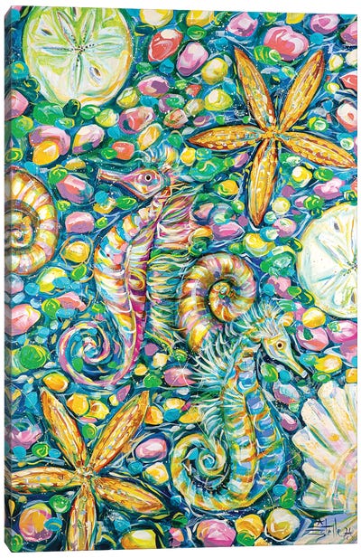 Sea Party Canvas Art Print - Starfish Art