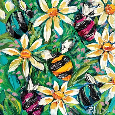 Bumbling Around by Estelle Grengs metal wall art