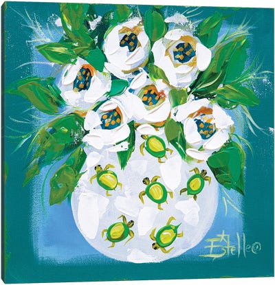 Turtle Blooms Canvas Art Print - Estelle Grengs