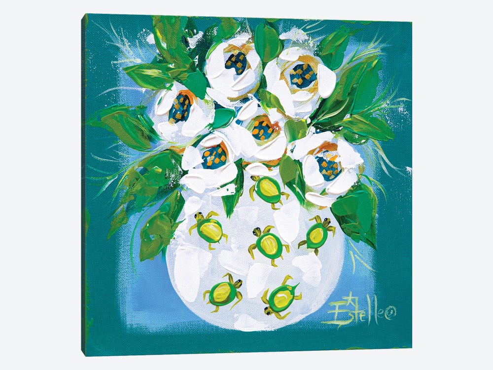 Turtle Blooms by Estelle Grengs 1-piece Canvas Art