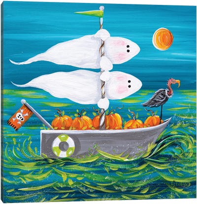Spooky Sails Canvas Art Print - Ghosts
