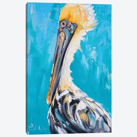 Posh Pelican Canvas Print #ESG71} by Estelle Grengs Canvas Wall Art
