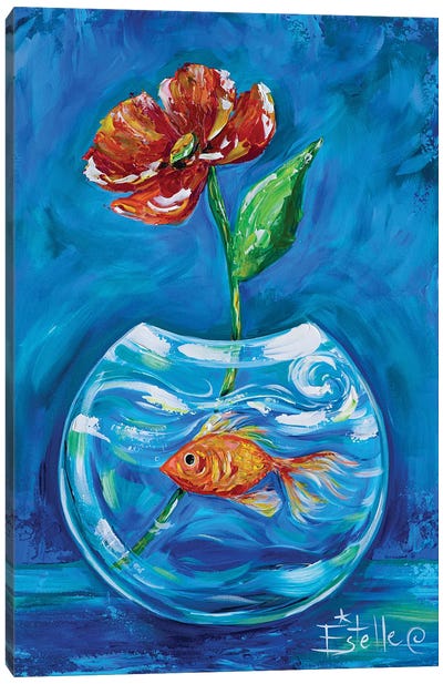 Goldie Canvas Art Print - Goldfish Art