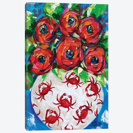 Coastal Crab Blooms Canvas Print #ESG74} by Estelle Grengs Art Print