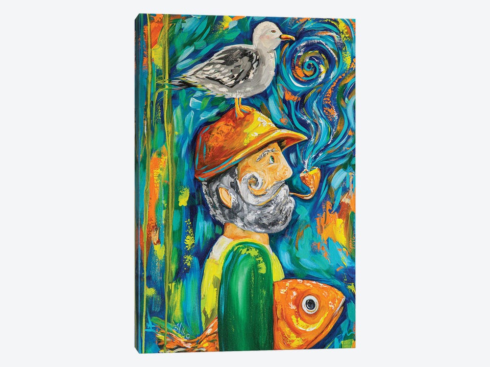 Old Salty Fisherman by Estelle Grengs 1-piece Canvas Print