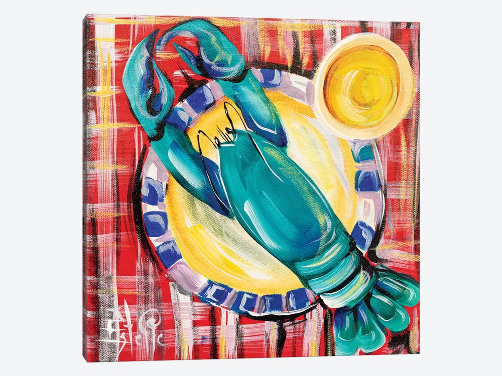 Blue Lobster And Butter by Estelle Grengs 1-piece Canvas Artwork