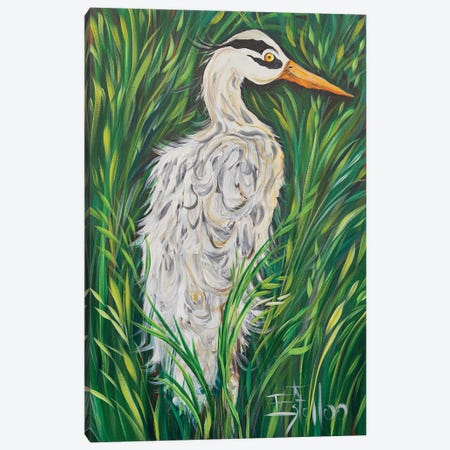 Blue Heron Canvas Print #ESG90} by Estelle Grengs Canvas Artwork