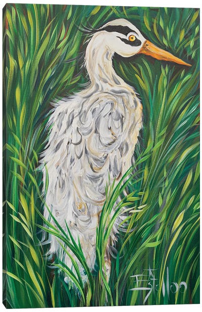 Blue Heron Canvas Art Print - Estelle Grengs