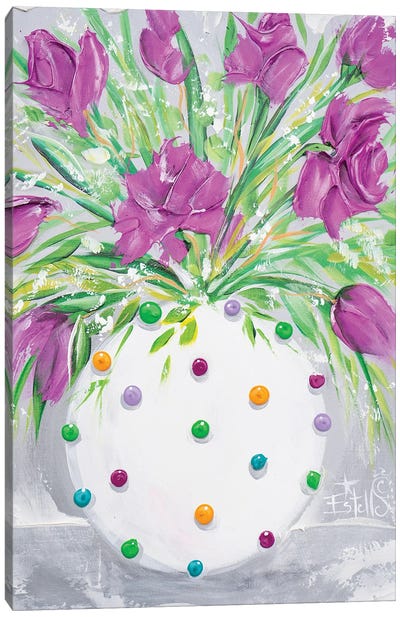 Polka Pot Purple Canvas Art Print