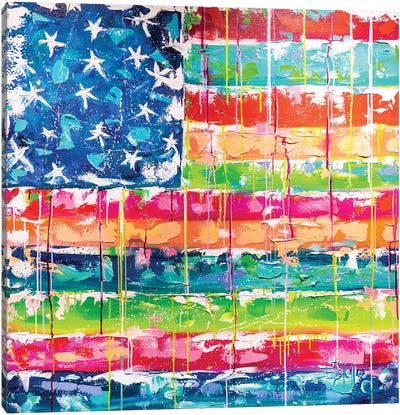 Color Me Country Canvas Art Print - American Flag Art