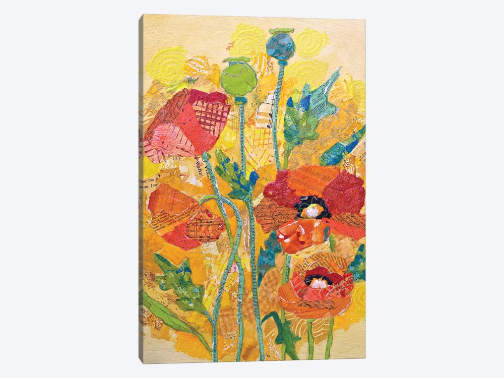 Poppy Collage I by Elizabeth St. Hilaire 1-piece Canvas Artwork