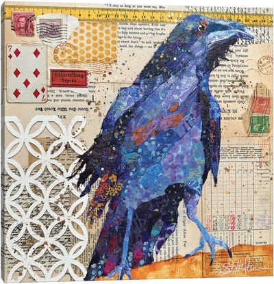 Postcard From Poe II Canvas Art Print - Raven Art