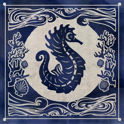 Ink Seahorse by Edward Selkirk canvas print